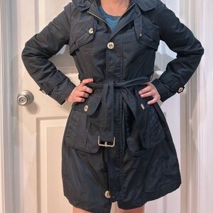 Steve Madden Dark Gray Belted Trench Coat Small